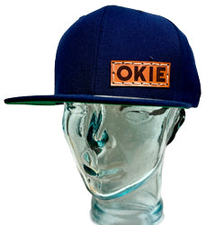 OKIE Flat Bill Leather Patch Hats